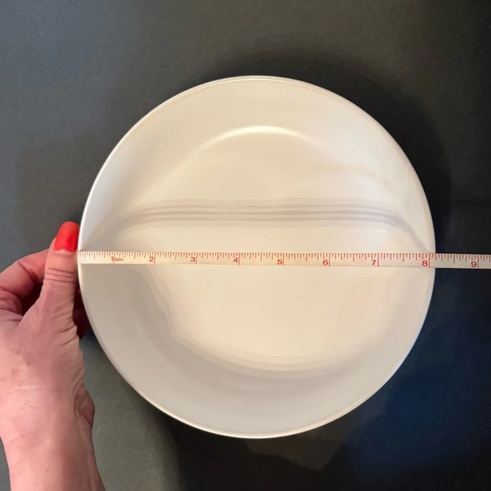 CRATE & BARREL WREN LOW BOWL WHITE MATTE NATURAL STONEWEAR SNOWFLAKE DESIGN HOME